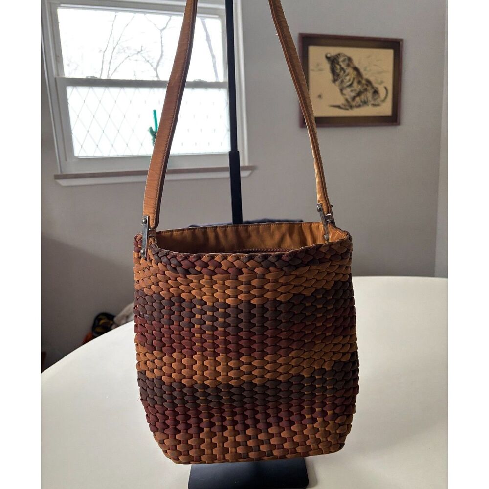 Valentino Orlandi Woven Fabric Shoulder Bag
